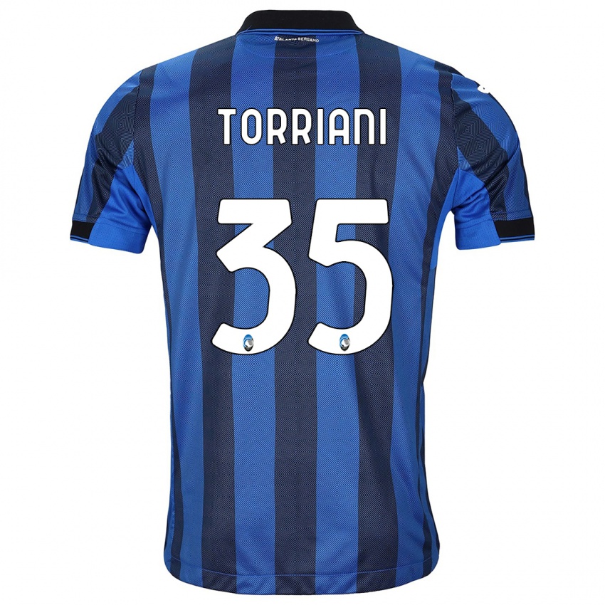 Kinderen Andrea Torriani #35 Zwart Blauw Thuisshirt Thuistenue 2023/24 T-Shirt België