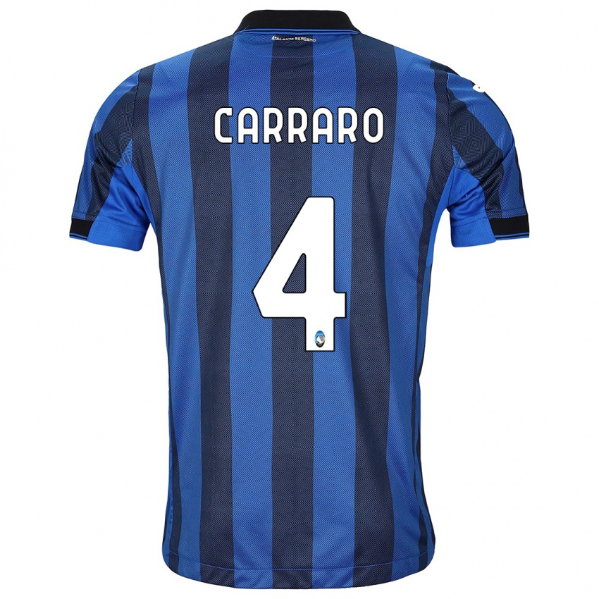 Kinder Marco Carraro #4 Schwarz Blau Heimtrikot Trikot 2023/24 T-Shirt Belgien
