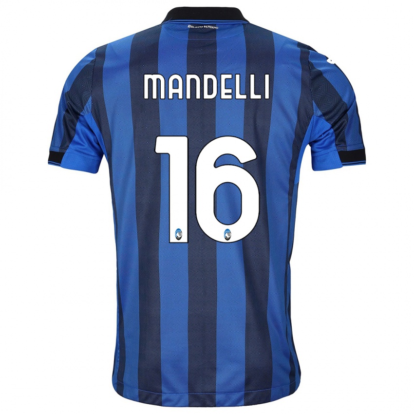 Kinder Giulia Mandelli #16 Schwarz Blau Heimtrikot Trikot 2023/24 T-Shirt Belgien