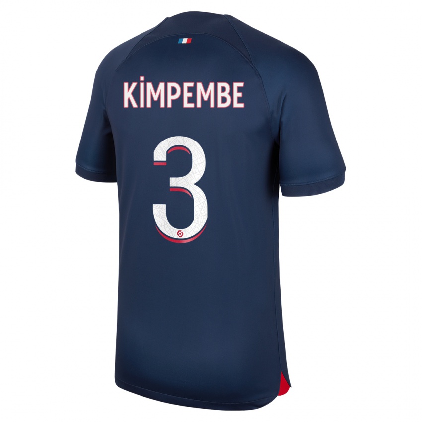 Kinder Presnel Kimpembe #3 Blau Rot Heimtrikot Trikot 2023/24 T-Shirt Belgien