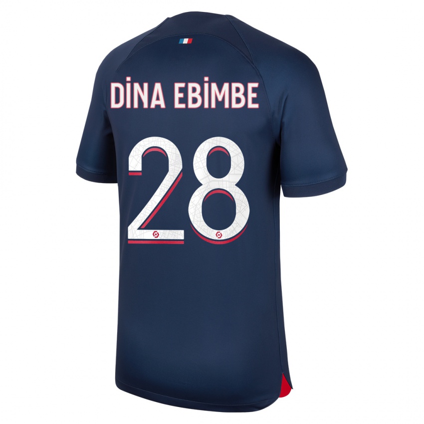 Kinder Eric Junior Dina Ebimbe #28 Blau Rot Heimtrikot Trikot 2023/24 T-Shirt Belgien