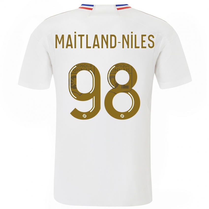 Kinderen Ainsley Maitland-Niles #98 Wit Thuisshirt Thuistenue 2023/24 T-Shirt België