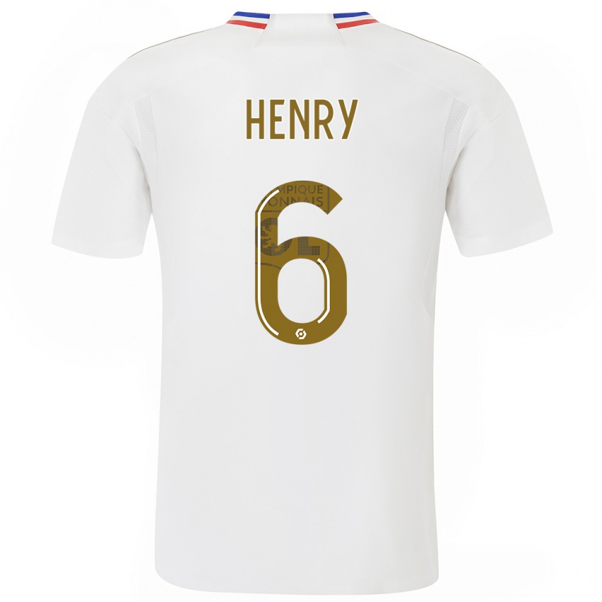 Enfant Maillot Amandine Henry #6 Blanc Tenues Domicile 2023/24 T-Shirt Belgique