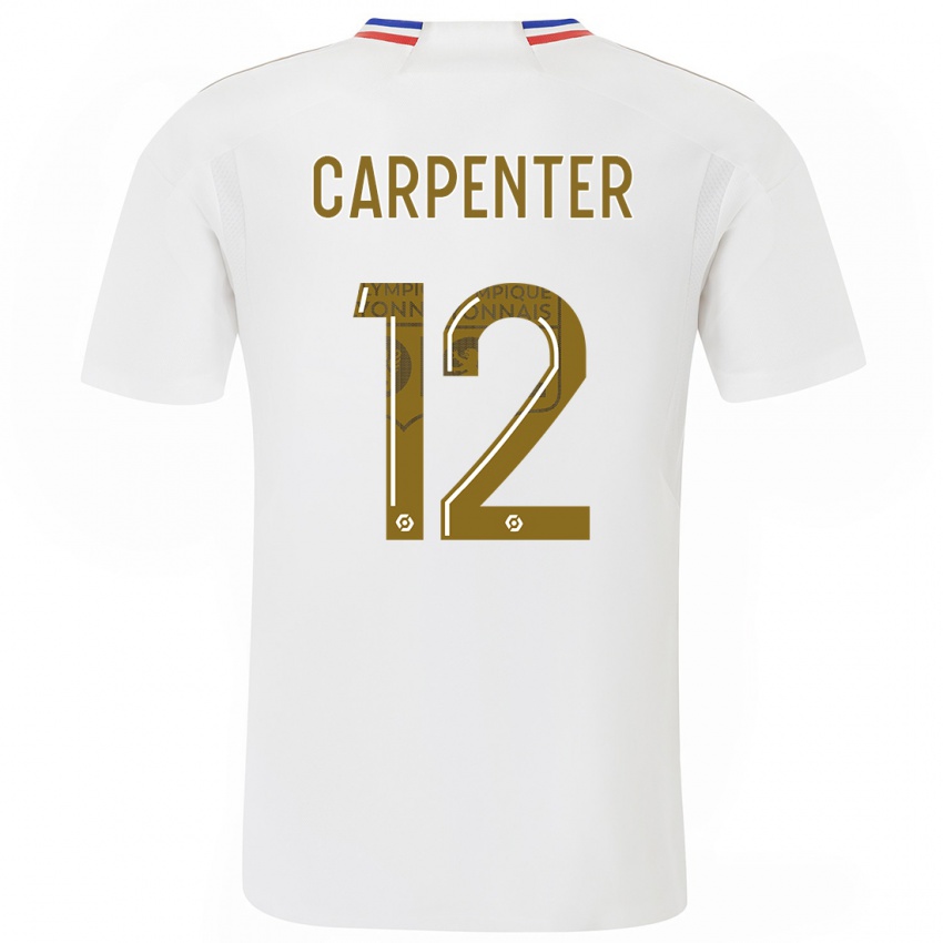 Enfant Maillot Ellie Carpenter #12 Blanc Tenues Domicile 2023/24 T-Shirt Belgique