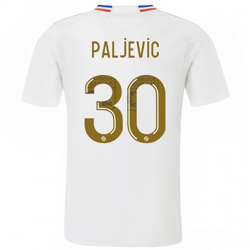 Enfant Maillot Alyssia Paljevic #30 Blanc Tenues Domicile 2023/24 T-Shirt Belgique