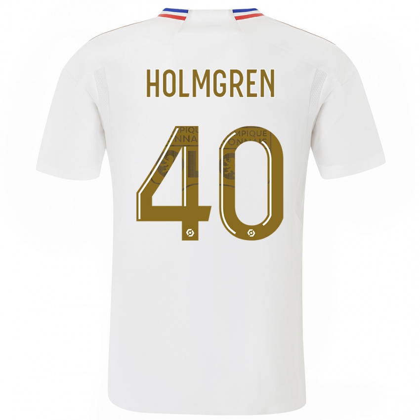 Kinder Emma Holmgren #40 Weiß Heimtrikot Trikot 2023/24 T-Shirt Belgien