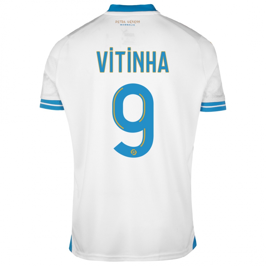 Enfant Maillot Vitinha #9 Blanc Tenues Domicile 2023/24 T-Shirt Belgique