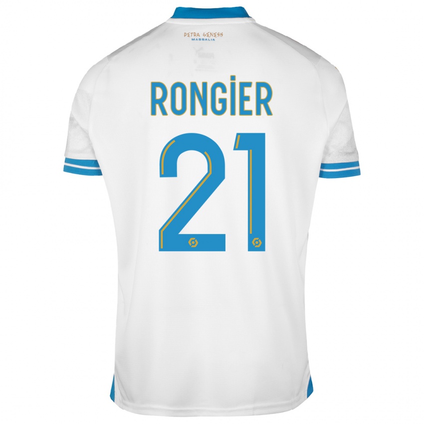 Enfant Maillot Valentin Rongier #21 Blanc Tenues Domicile 2023/24 T-Shirt Belgique