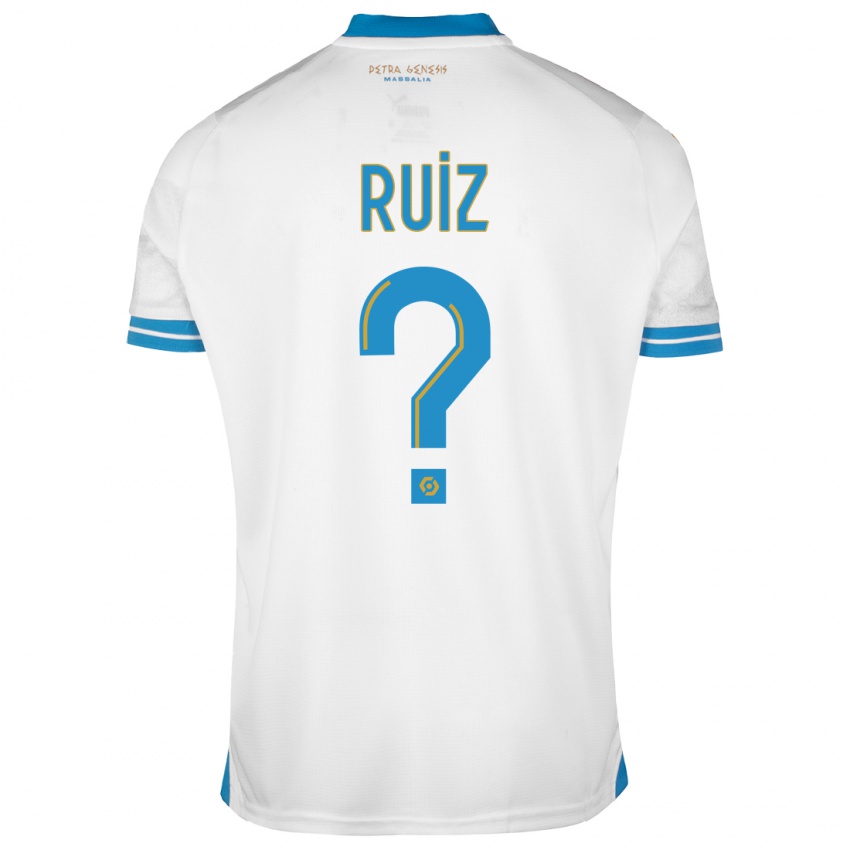 Enfant Maillot Pedro Ruiz #0 Blanc Tenues Domicile 2023/24 T-Shirt Belgique