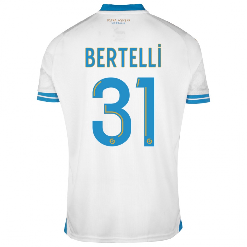 Enfant Maillot Ugo Bertelli #31 Blanc Tenues Domicile 2023/24 T-Shirt Belgique