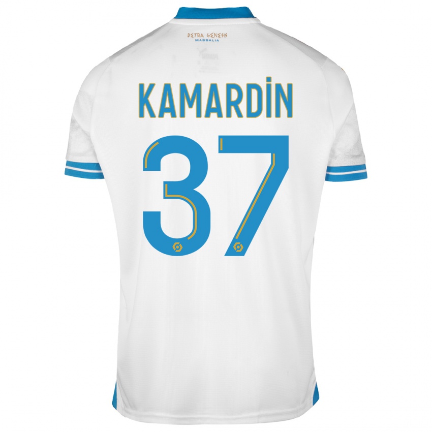 Kinder Aaron Kamardin #37 Weiß Heimtrikot Trikot 2023/24 T-Shirt Belgien