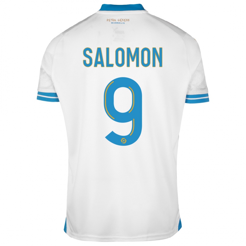 Enfant Maillot Maeva Salomon #9 Blanc Tenues Domicile 2023/24 T-Shirt Belgique