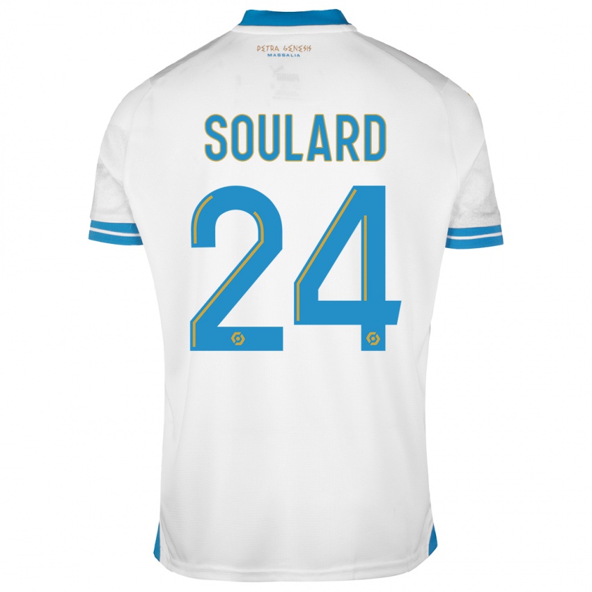 Enfant Maillot Amandine Soulard #24 Blanc Tenues Domicile 2023/24 T-Shirt Belgique
