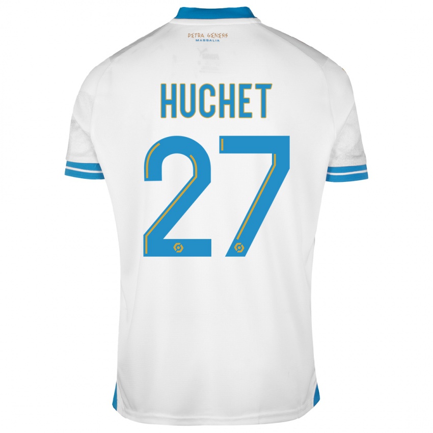 Enfant Maillot Sarah Huchet #27 Blanc Tenues Domicile 2023/24 T-Shirt Belgique