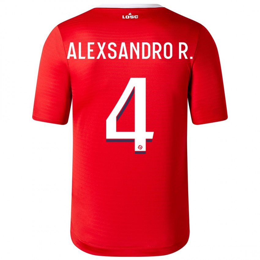 Enfant Maillot Alexsandro #4 Rouge Tenues Domicile 2023/24 T-Shirt Belgique