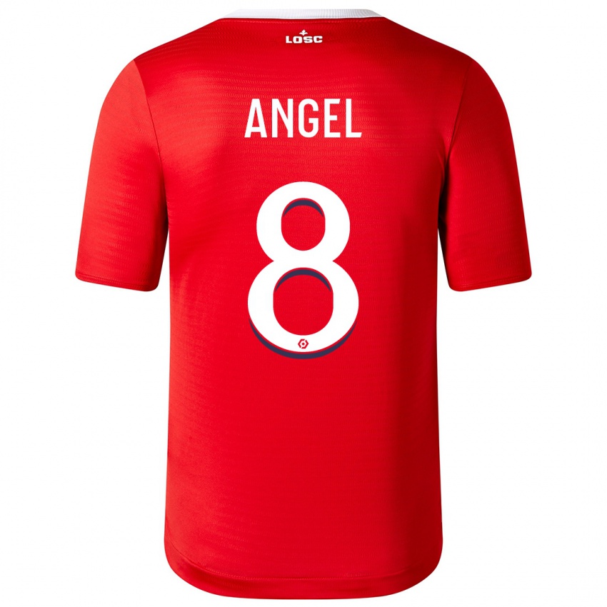Enfant Maillot Angel Gomes #8 Rouge Tenues Domicile 2023/24 T-Shirt Belgique