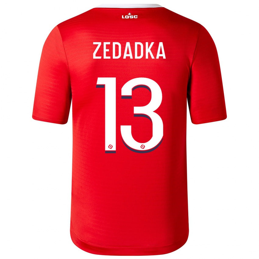 Enfant Maillot Akim Zedadka #13 Rouge Tenues Domicile 2023/24 T-Shirt Belgique