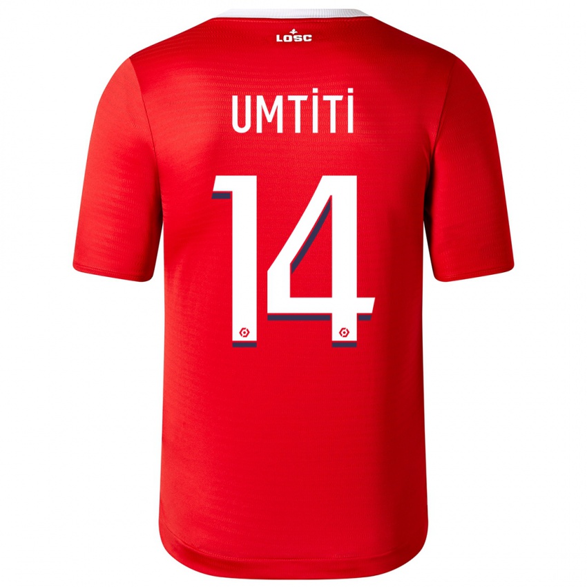 Enfant Maillot Samuel Umtiti #14 Rouge Tenues Domicile 2023/24 T-Shirt Belgique