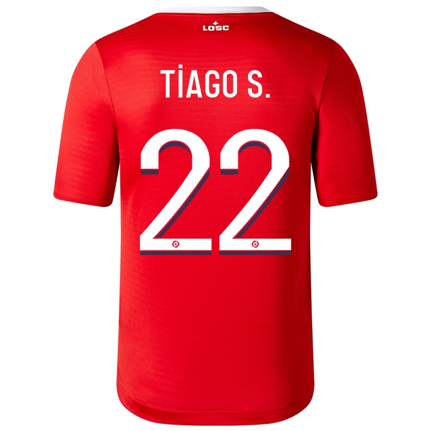 Enfant Maillot Tiago Santos #22 Rouge Tenues Domicile 2023/24 T-Shirt Belgique