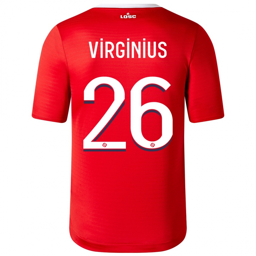 Enfant Maillot Alan Virginius #26 Rouge Tenues Domicile 2023/24 T-Shirt Belgique
