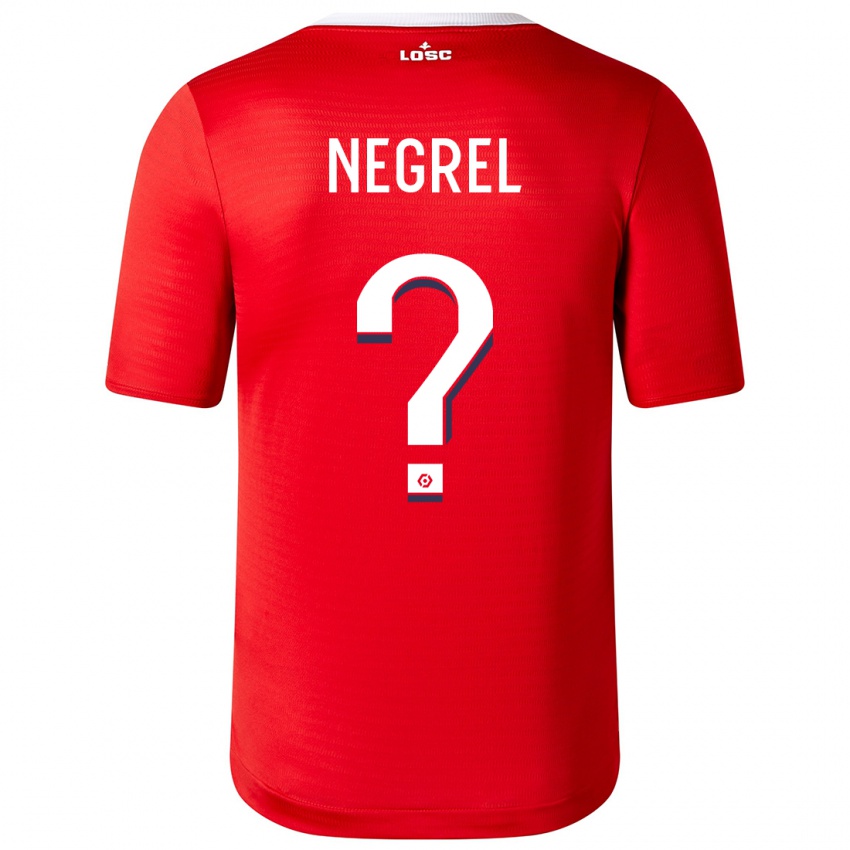 Enfant Maillot Tom Negrel #0 Rouge Tenues Domicile 2023/24 T-Shirt Belgique