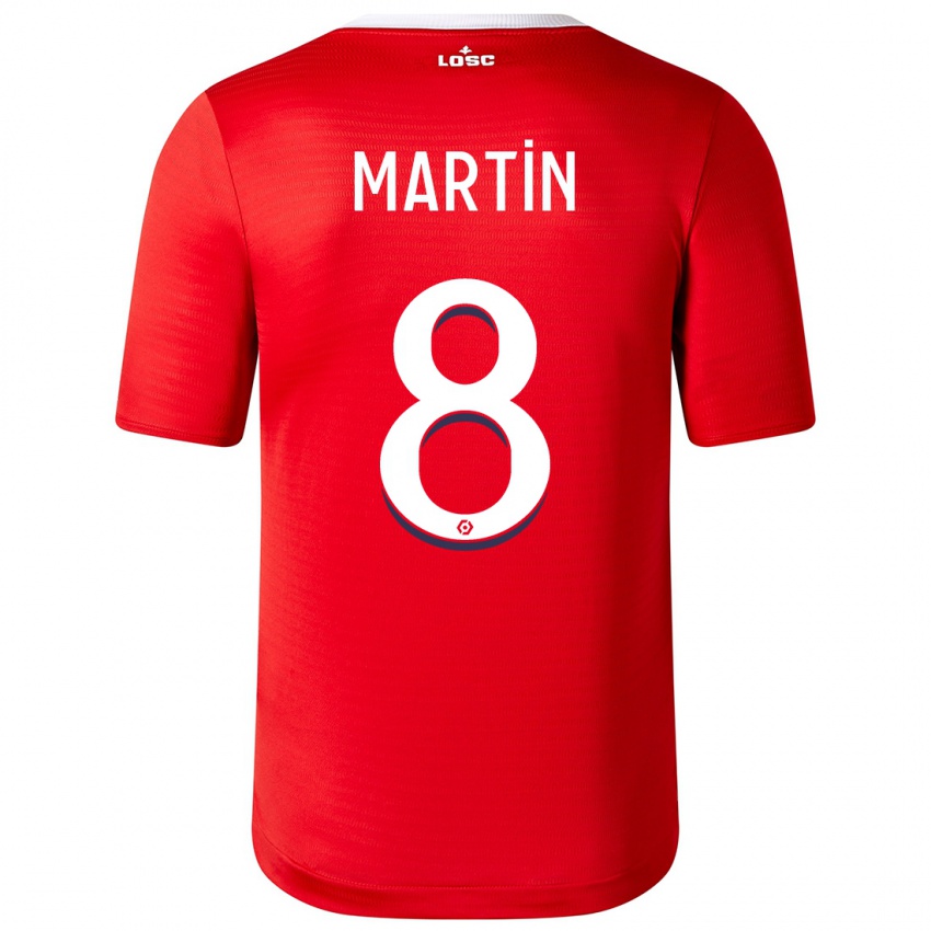 Enfant Maillot Jonas Martin #8 Rouge Tenues Domicile 2023/24 T-Shirt Belgique