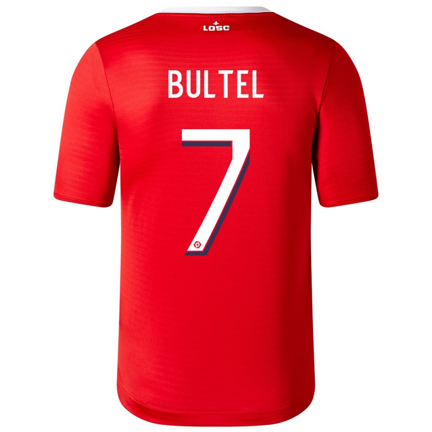 Enfant Maillot Ludivine Bultel #7 Rouge Tenues Domicile 2023/24 T-Shirt Belgique