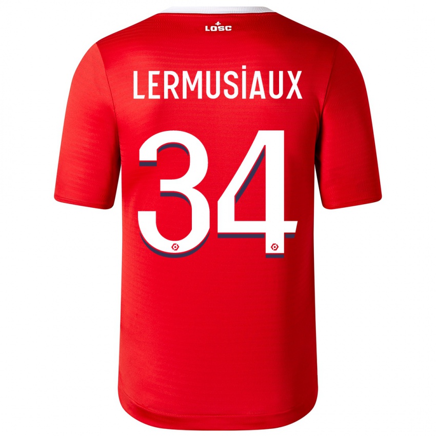 Enfant Maillot Chrystal Lermusiaux #34 Rouge Tenues Domicile 2023/24 T-Shirt Belgique