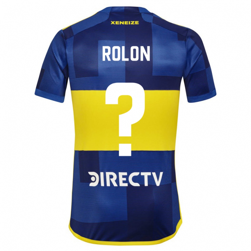Enfant Maillot Esteban Rolon #0 Bleu Foncé Jaune Tenues Domicile 2023/24 T-Shirt Belgique