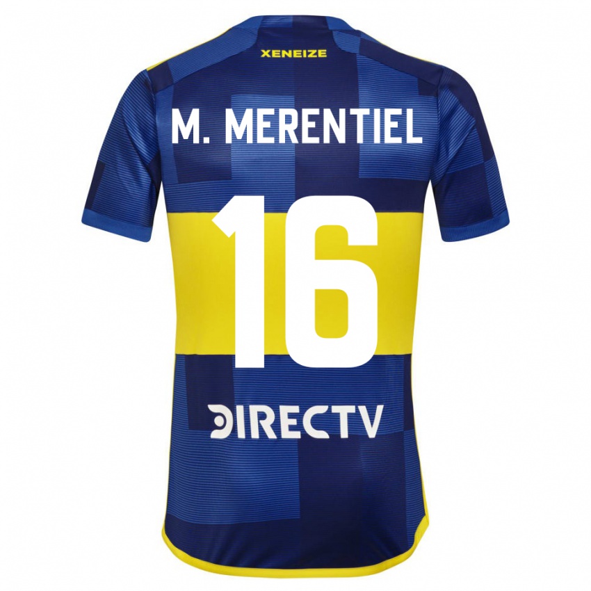 Enfant Maillot Miguel Merentiel #16 Bleu Foncé Jaune Tenues Domicile 2023/24 T-Shirt Belgique