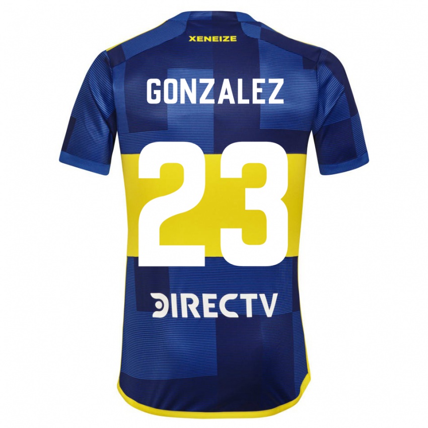 Enfant Maillot Diego Gonzalez #23 Bleu Foncé Jaune Tenues Domicile 2023/24 T-Shirt Belgique