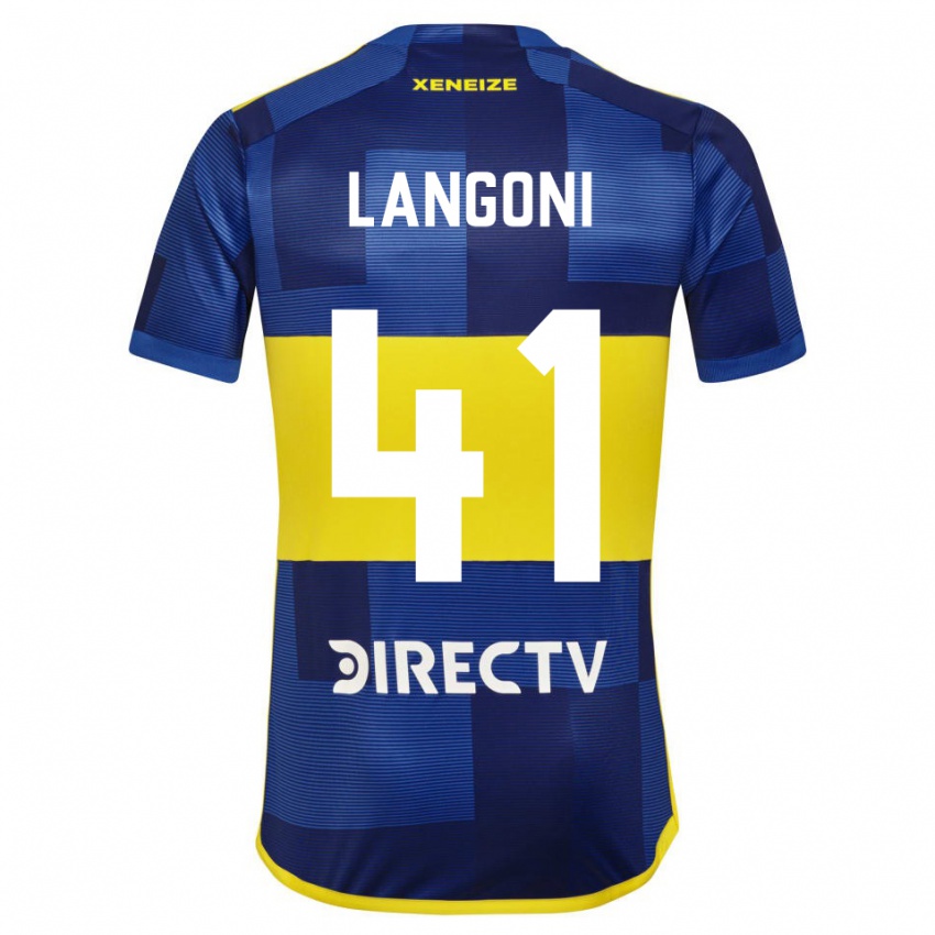 Enfant Maillot Luca Langoni #41 Bleu Foncé Jaune Tenues Domicile 2023/24 T-Shirt Belgique