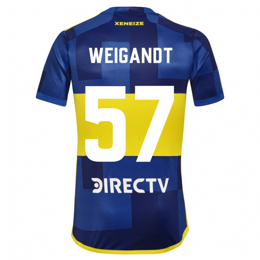 Kinderen Marcelo Weigandt #57 Donkerblauw Geel Thuisshirt Thuistenue 2023/24 T-Shirt België