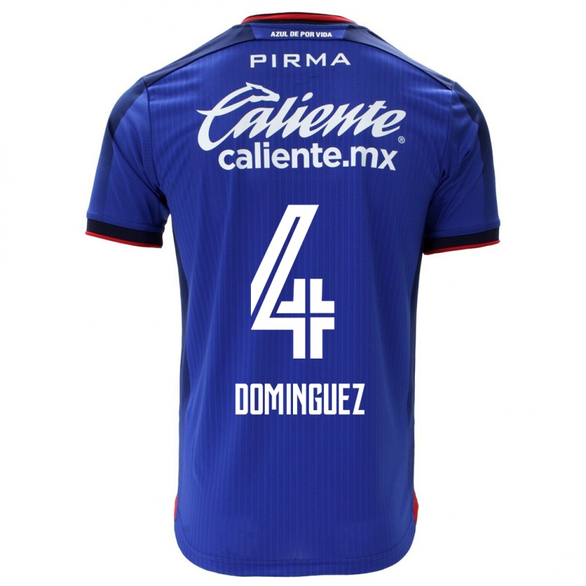 Kinder Julio Cesar Dominguez #4 Blau Heimtrikot Trikot 2023/24 T-Shirt Belgien