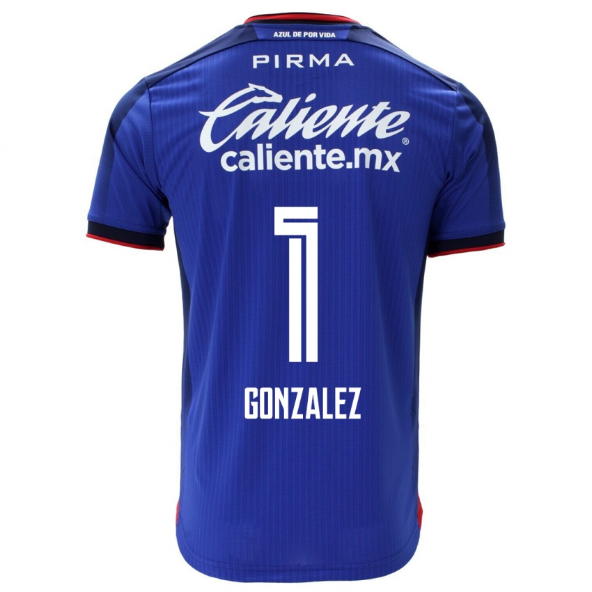 Enfant Maillot Itzayana Gonzalez #1 Bleu Tenues Domicile 2023/24 T-Shirt Belgique