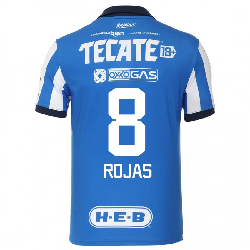 Enfant Maillot Joao Rojas #8 Bleu Blanc Tenues Domicile 2023/24 T-Shirt Belgique
