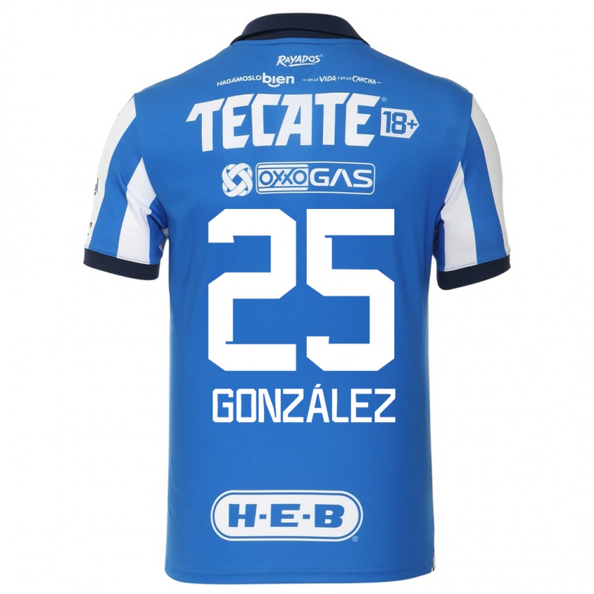 Enfant Maillot Jonathan González #25 Bleu Blanc Tenues Domicile 2023/24 T-Shirt Belgique