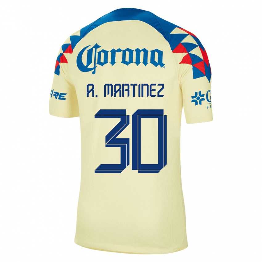 Kinder Arturo Martínez #30 Gelb Heimtrikot Trikot 2023/24 T-Shirt Belgien
