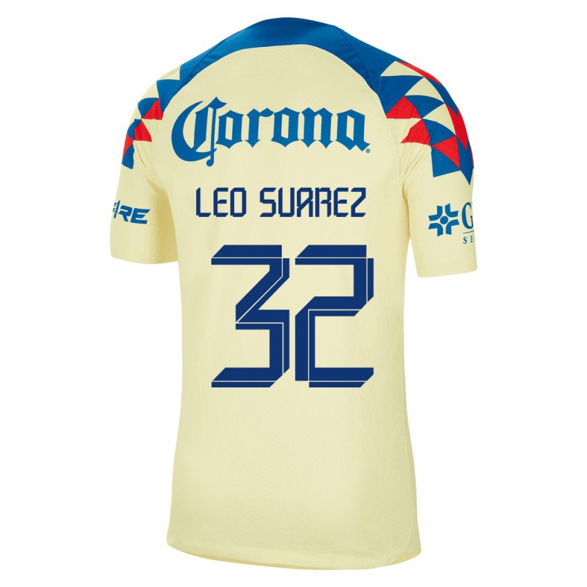 Kinder Leo Suarez #32 Gelb Heimtrikot Trikot 2023/24 T-Shirt Belgien