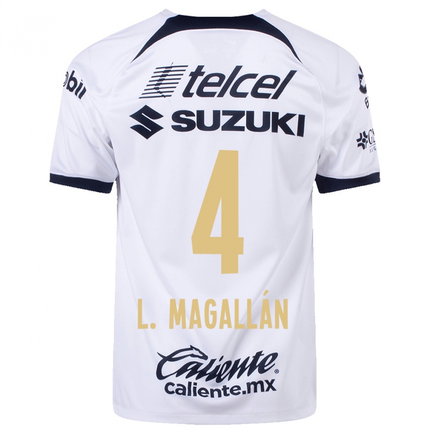 Enfant Maillot Lisandro Magallan #4 Blanc Tenues Domicile 2023/24 T-Shirt Belgique