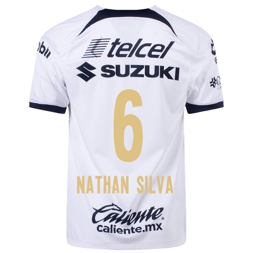 Enfant Maillot Nathan Silva #6 Blanc Tenues Domicile 2023/24 T-Shirt Belgique
