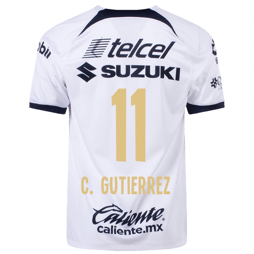 Enfant Maillot Carlos Gutiérrez #11 Blanc Tenues Domicile 2023/24 T-Shirt Belgique