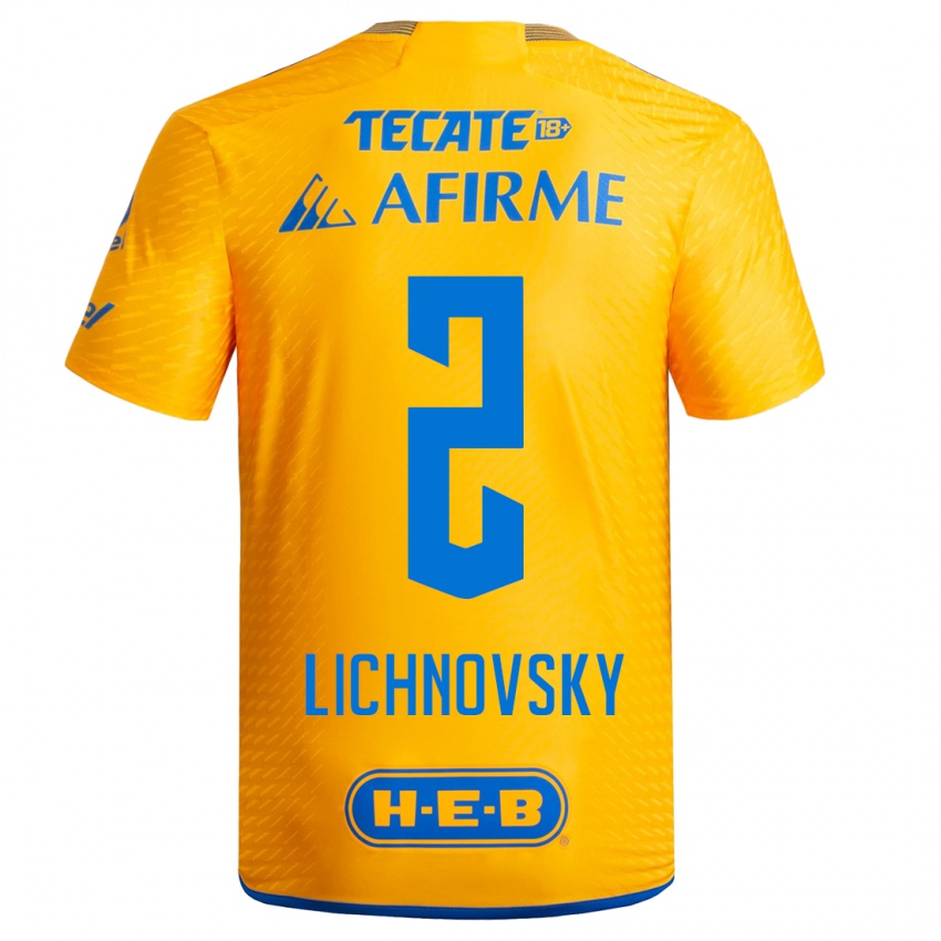 Kinder Igor Lichnovsky #2 Gelb Heimtrikot Trikot 2023/24 T-Shirt Belgien