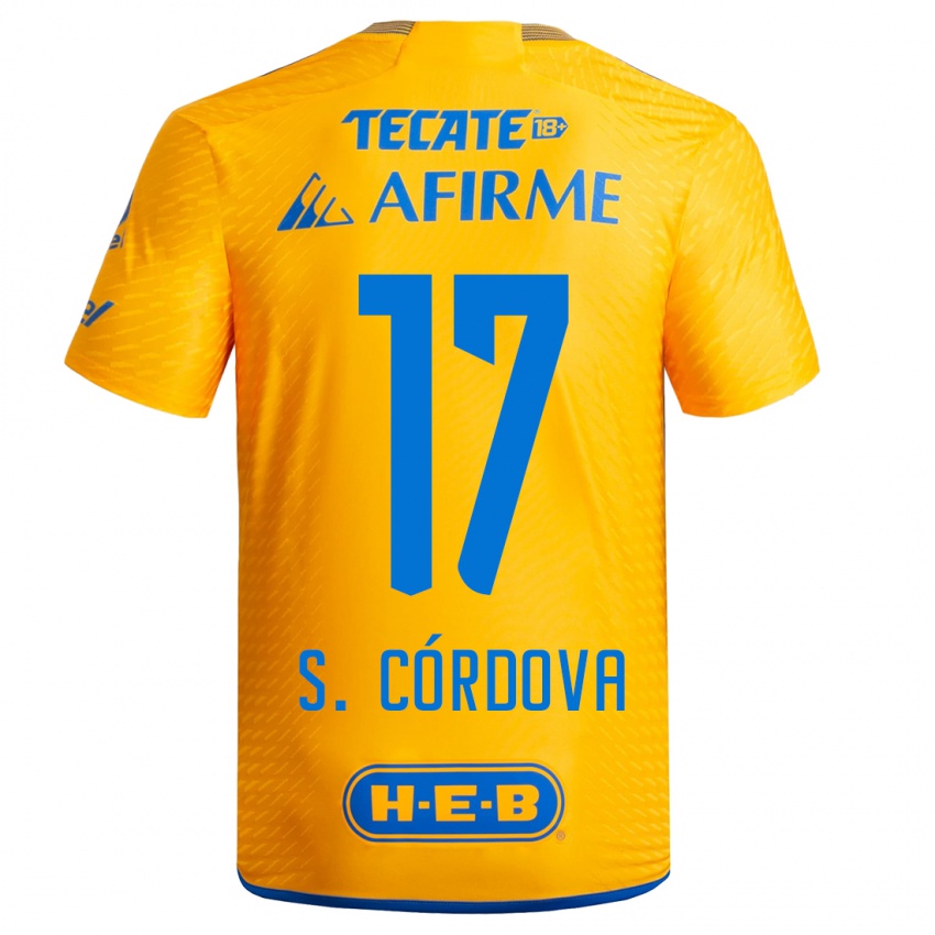 Kinder Sebastian Cordova #17 Gelb Heimtrikot Trikot 2023/24 T-Shirt Belgien