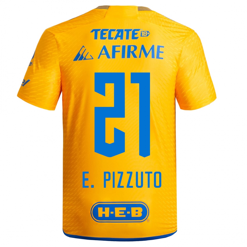 Kinder Eugenio Pizzuto #21 Gelb Heimtrikot Trikot 2023/24 T-Shirt Belgien