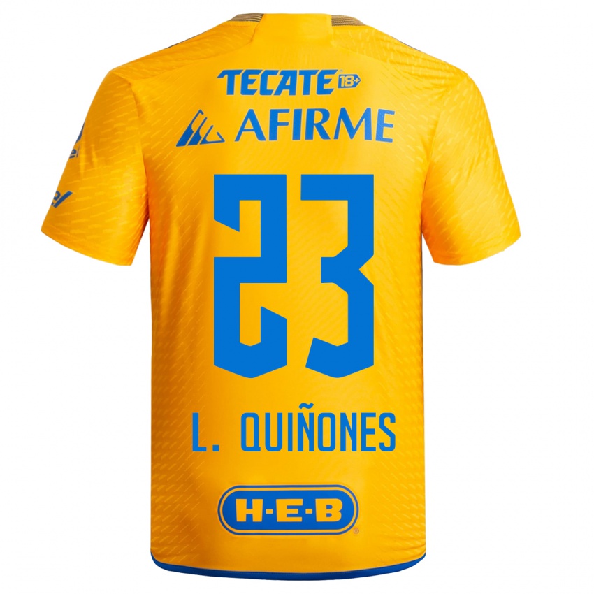 Enfant Maillot Luis Quinones #23 Jaune Tenues Domicile 2023/24 T-Shirt Belgique