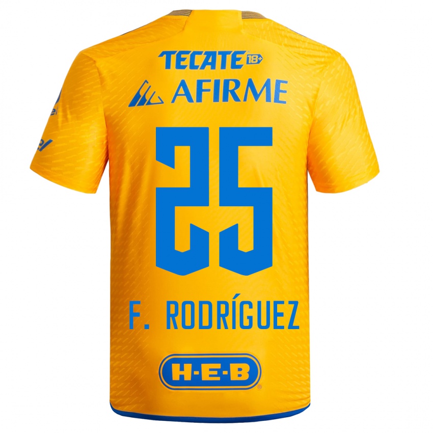 Kinder Felipe Rodríguez #25 Gelb Heimtrikot Trikot 2023/24 T-Shirt Belgien