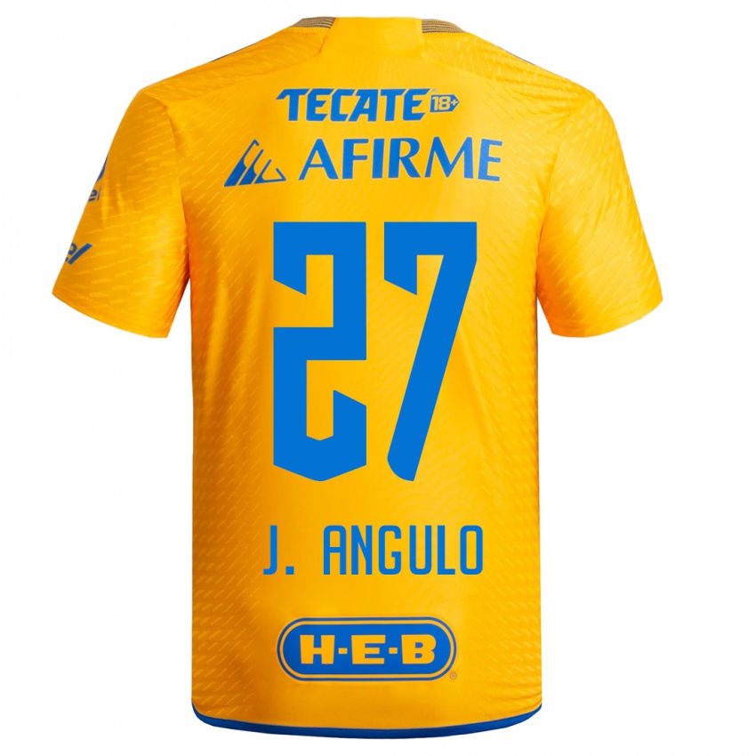 Kinder Jesús Angulo #27 Gelb Heimtrikot Trikot 2023/24 T-Shirt Belgien
