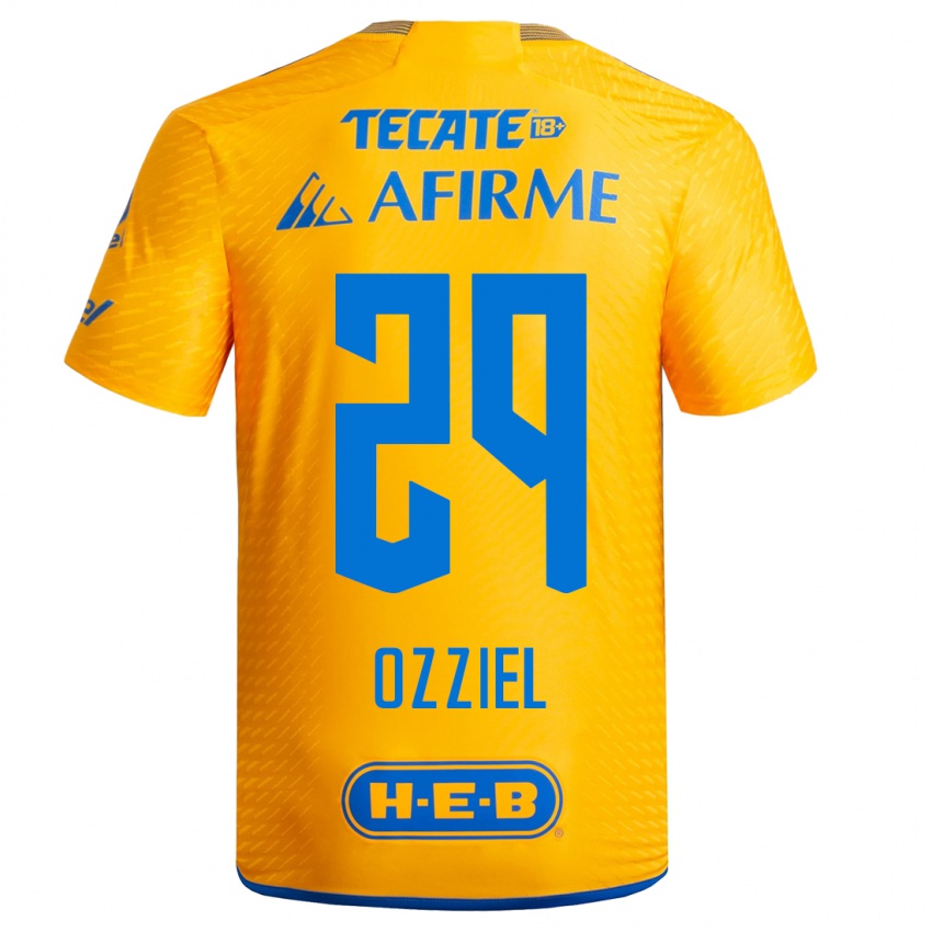 Kinder Ozziel Herrera #29 Gelb Heimtrikot Trikot 2023/24 T-Shirt Belgien