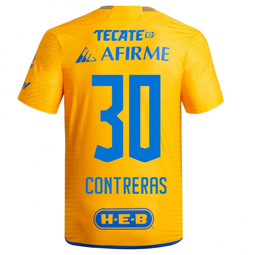 Kinder Lizeth Contreras #30 Gelb Heimtrikot Trikot 2023/24 T-Shirt Belgien